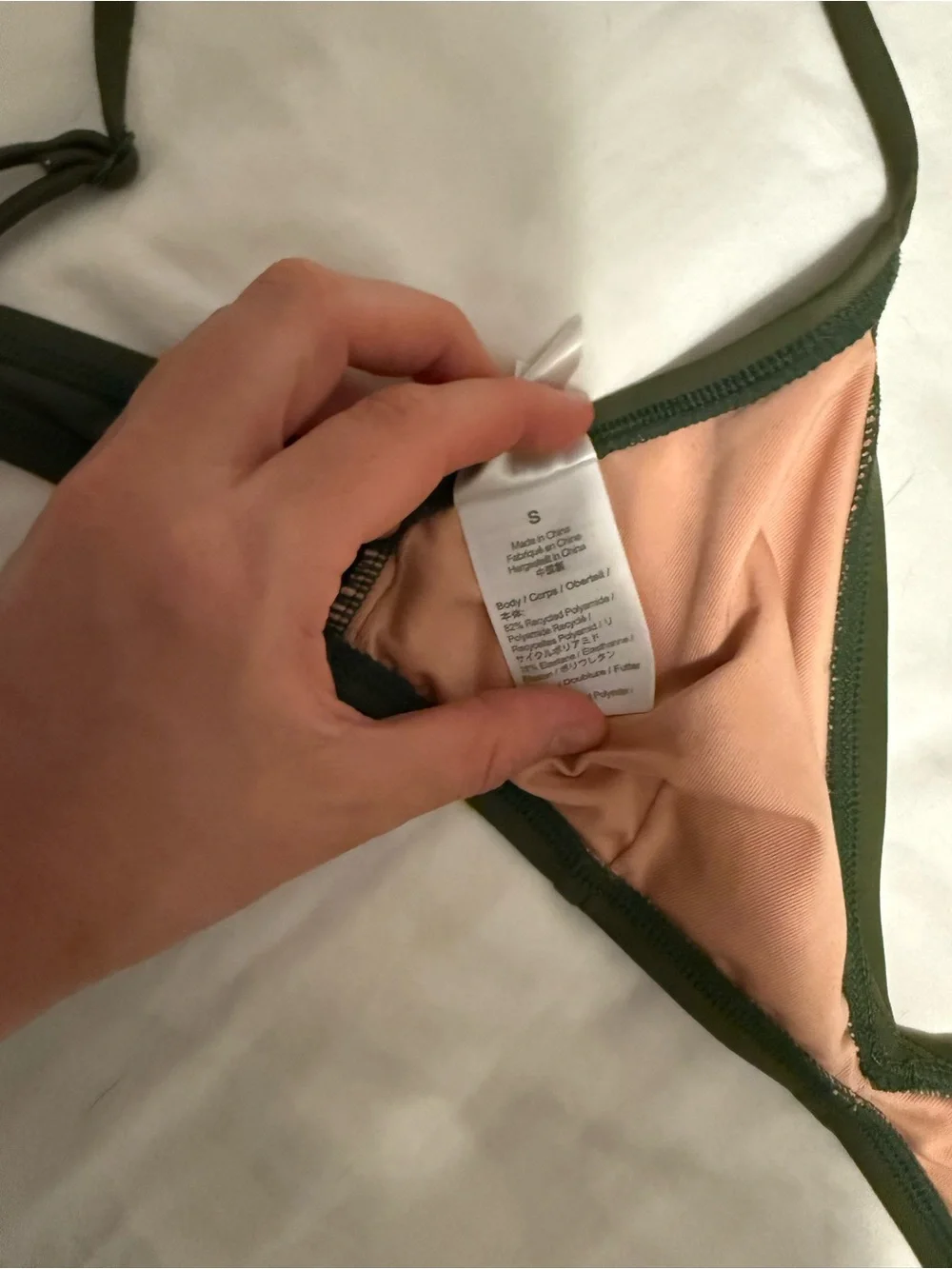 J. Crew Olive Green Triangle Bikini Top